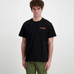 IUTER T-SHIRT DOUBLE LOGO Nero 10 IUTER T-SHIRT DOUBLE LOGO Nero -Strada Moda iuter 22sits02 t shirt double logo street style uomo 044750701 black 3