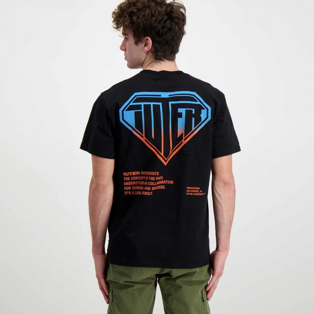 IUTER T-SHIRT DOUBLE LOGO Nero 6 IUTER T-SHIRT DOUBLE LOGO Nero - immagine 4