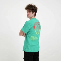 IUTER T-SHIRT DOUBLE LOGO Verde 12 IUTER T-SHIRT DOUBLE LOGO Verde -Strada Moda iuter 22sits02 t shirt double logo street style uomo 044750801 eme 5