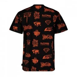 IUTER T-SHIRT HORNS ALLOVER Nero -Strada Moda iuter 22sits03 t shirt horns allover street style uomo 044739301 black 2