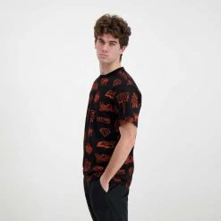 IUTER T-SHIRT HORNS ALLOVER Nero -Strada Moda iuter 22sits03 t shirt horns allover street style uomo 044739301 black 5