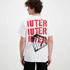 IUTER T-SHIRT STENCIL Bianco -Strada Moda iuter 22sits32 t shirt stencil street style uomo 044752301 white 4