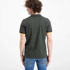 K-WAY POLO VINCENT CONTRASTO Verde -Strada Moda k way k008j50 polo bordi nastro k way casual uomo 042626101 890 4