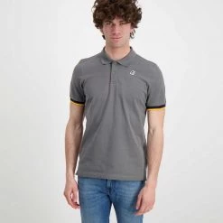 K-WAY POLO VINCENT CONTRASTO Grigio -Strada Moda k way k008j50 polo vincent contrasto casual uomo 045520501 x5r 3