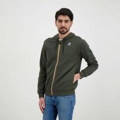 K-WAY FELPA FULL ZIP CON CAPPUCCIO ARNEL Verde -Strada Moda k way k5113iw felpa full zip con cappuccio arnel casual uomo 045343501 890 5