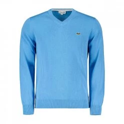 LACOSTE MAGLIONE SCOLLO V COTONE Azzurro