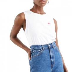 LEVI'S CANOTTA MINI LOGO DONNA Bianco -Strada Moda levi s 18185 canotta tank logo donna casual donna 042807801 0003 3