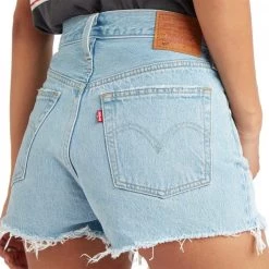 LEVI'S SHORT IN DENIM 501® ORIGINAL DONNA Azzurro -Strada Moda levi s 56327 short in denim 501 donna casual donna 040282001 0086 6