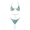 MATINEÉ BIKINI TRIANGOLO FERRETTO E SLIP LACCI DONNA Azzurro