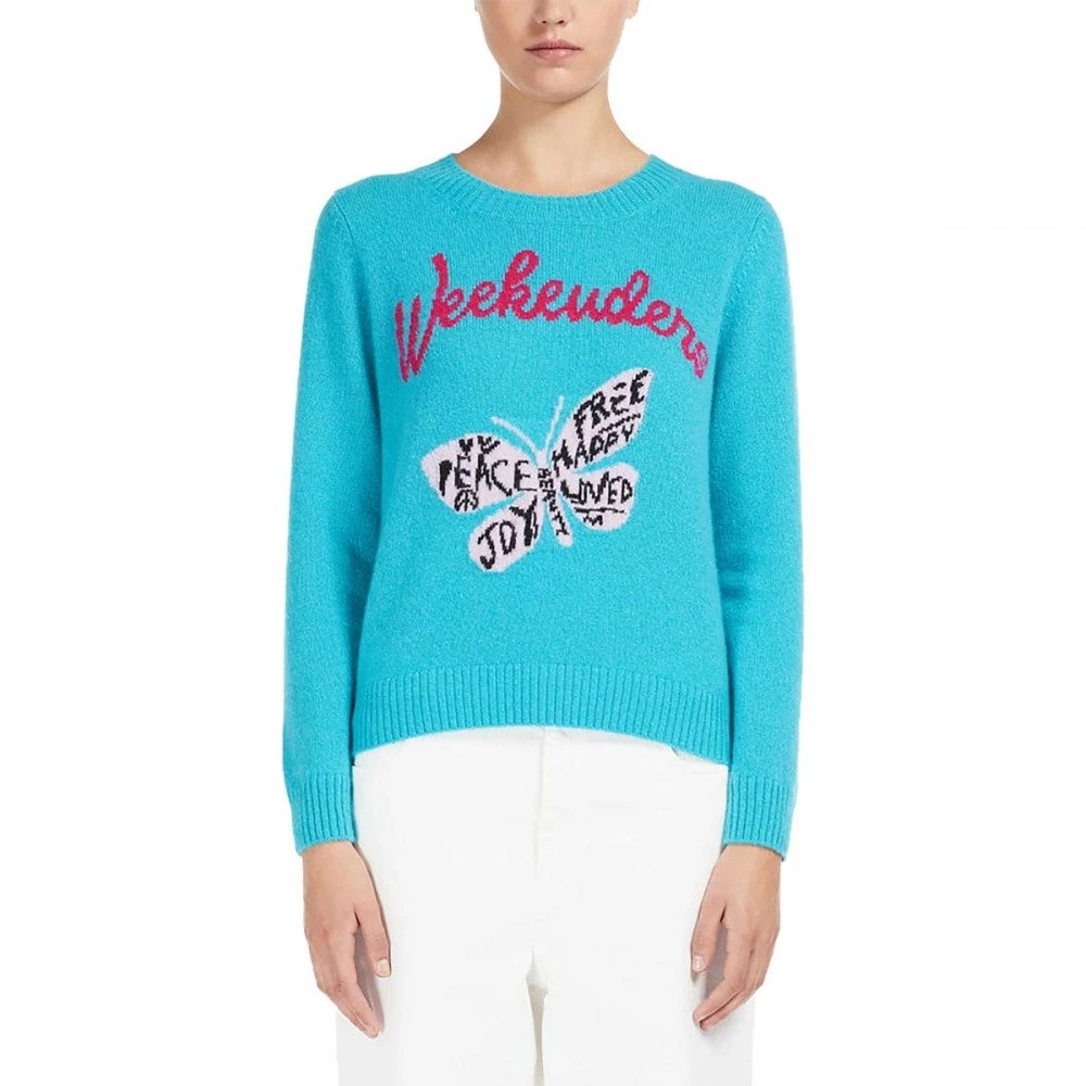 MAX MARA WEEKEND MAGLIONE GIROCOLLO IN CACHEMIRE AGAMI DONNA Azzurro 4 MAX MARA WEEKEND MAGLIONE GIROCOLLO IN CACHEMIRE AGAMI DONNA Azzurro - immagine 2