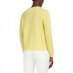 MAX MARA WEEKEND MAGLIONE GIROCOLLO IN CACHEMIRE AGAMI DONNA Giallo -Strada Moda max mara weekend agami22 maglia girocollo in cachemire donna casual donna 044658601 005 3
