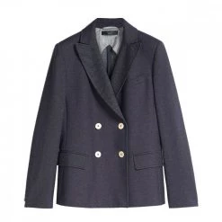 MAX MARA WEEKEND BLAZER DOPPIO PETTO IN JERSEY DENIM DONNA