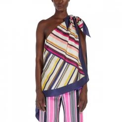MAX MARA WEEKEND TOP MONOSPALLA TWILL SETA DOVER DONNA Multicolor -Strada Moda max mara weekend dover22 top mono spalla twill seta donna casual donna 044661001 002 2