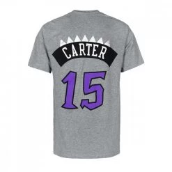 MITCHELL & NESS T-SHIRT NAME NUMBER CARTER 15 RAPTORS Grigio -Strada Moda mitchell ness bnn3cw19045 t shirt name number carter 15 raptors abbigliamento basket uomo 045377001 grey 2
