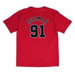 MITCHELL & NESS T-SHIRT NAME NUMBER RODMAN 91 BULLS Rosso 5 MITCHELL & NESS T-SHIRT NAME NUMBER RODMAN 91 BULLS Rosso -Strada Moda mitchell ness bnn3cw19045 t shirt name number rodman 91 bulls abbigliamento basket uomo 045376401 red 2
