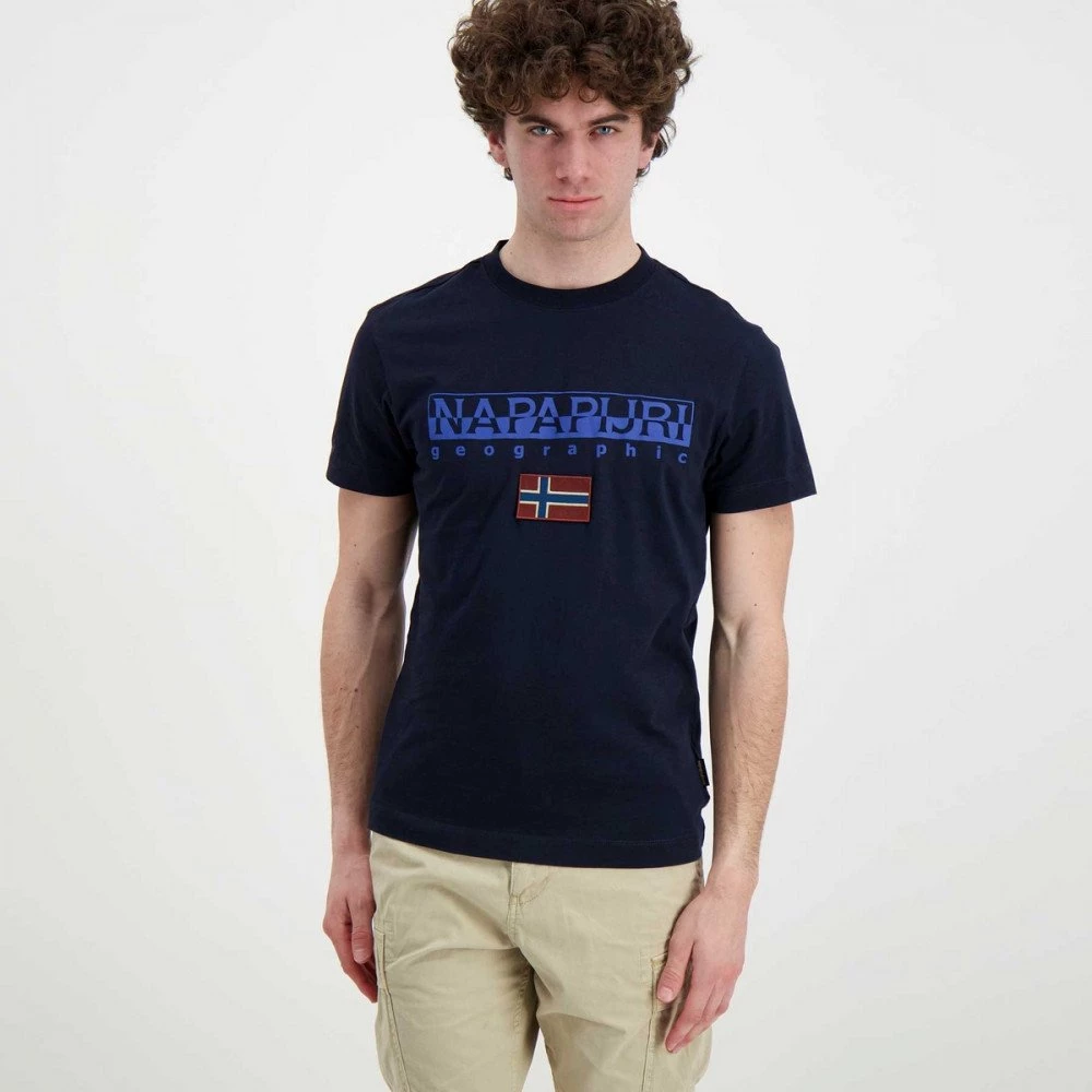 NAPAPIJRI T-SHIRT LOGO AYAS Blu 4 NAPAPIJRI T-SHIRT LOGO AYAS Blu - immagine 2