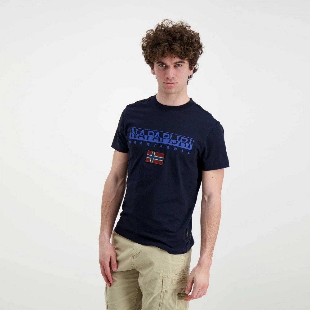 NAPAPIJRI T-SHIRT LOGO AYAS Blu 6 NAPAPIJRI T-SHIRT LOGO AYAS Blu - immagine 4