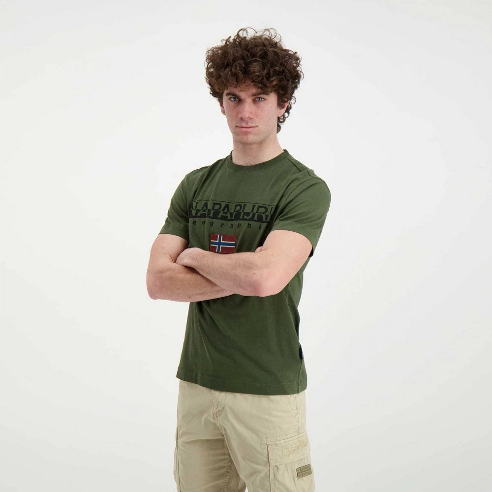 NAPAPIJRI T-SHIRT LOGO AYAS Verde 6 NAPAPIJRI T-SHIRT LOGO AYAS Verde - immagine 4