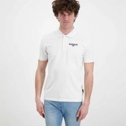 NAPAPIJRI POLO IN PIQUET ICE Bianco -Strada Moda napapijri np0a4gwm polo in piquet ice casual uomo 044924801 002 2