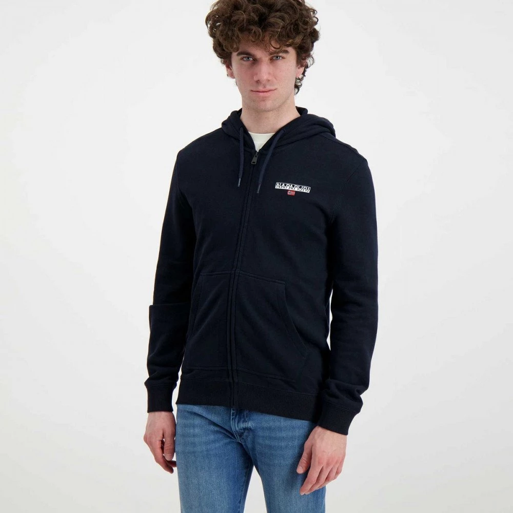 NAPAPIJRI FELPA FULL ZIP CON CAPPUCCIO ICE Blu 5 NAPAPIJRI FELPA FULL ZIP CON CAPPUCCIO ICE Blu - immagine 3