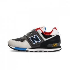 NEW BALANCE 574 VELCRO BAMBINO Grigio -Strada Moda new balance pv574lb1 574 velcro bambino tutte sneaker bambino 044463801 lb1 5