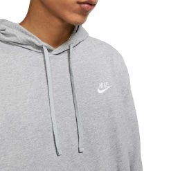 NIKE FELPA CON CAPPUCCIO CLUB JERSEY Grigio -Strada Moda nike bv2749 felpa con cappuccio club jersey sport style uomo 045007401 063 3