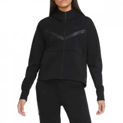 NIKE FELPA FULL ZIP CON CAPPUCCIO TECH FLEECE DONNA Nero -Strada Moda nike cw4298 felpa fz c capp tech fleece donna sport style donna 040981701 010 3