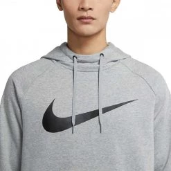 NIKE FELPA CON CAPPUCCIO SWOOSH Grigio -Strada Moda nike cz2425 felpa con cappuccio training swoosh abbigliamento training e palestra uomo 043311701 063 3