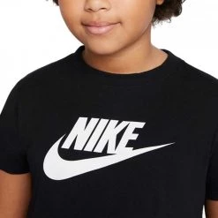 NIKE T-SHIRT CROP FUTURA BAMBINA Nero -Strada Moda nike da6925 t shirt crop futura bambina abbigliamento bambino 044518101 012 3
