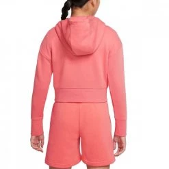NIKE FELPA CROP CON CAPPUCCIO CLUB BAMBINA Rosa -Strada Moda nike dc7210 felpa crop con cappuccio club bambina abbigliamento bambino 044518301 603 2
