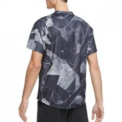 T-SHIRT NIKECOURT DRI-FIT VICTORY PRINTED Nero -Strada Moda nike dd8333 m nkct dry victory top pr abbigliamento tennis uomo 044471001 010 2