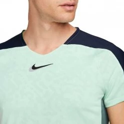 T-SHIRT NIKECOURT DRI-FIT SLAM Blu, Verde -Strada Moda nike dd8431 t shirt nikecourt dri fit slam abbigliamento tennis uomo 045236101 379 3