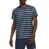 T-SHIRT NIKECOURT DRI-FIT VICTORY STRIPED Blu -Strada Moda nike dd8515 t shirt nikecourt dri fit victory striped abbigliamento tennis uomo 045236201 451 1