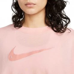 NIKE T-SHIRT SWOOSH DONNA Rosa -Strada Moda nike dm6211 t shirt swoosh donna sport style donna 045003801 611 3