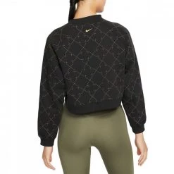 NIKE FELPA GIROCOLLO CROP NOVELTY DONNA Nero -Strada Moda nike dm7280 felpa girocollo crop novelty donna abbigliamento training e palestra donna 044575601 010 2