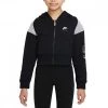 NIKE FELPA FULL ZIP CON CAPPUCCIO AIR BAMBINA Nero -Strada Moda nike dm8386 felpa fz c capp air garzata bambina abbigliamento bambino 044519101 010 1