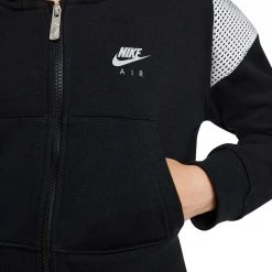 NIKE FELPA FULL ZIP CON CAPPUCCIO AIR BAMBINA Nero -Strada Moda nike dm8386 felpa fz c capp air garzata bambina abbigliamento bambino 044519101 010 4