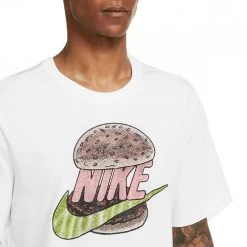 NIKE T-SHIRT HAMBURGER Bianco -Strada Moda nike dn5169 t shirt hamburget sport style uomo 044503401 100 3