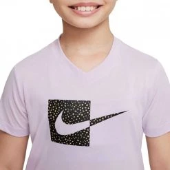 NIKE T-SHIRT ANIMAL PRINT BAMBINA Viola -Strada Moda nike dq4377 t shirt animal print bambina abbigliamento bambino 045001601 530 3