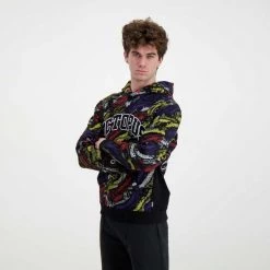 FELPA CON CAPPUCCIO OCTOPUS DECO Nero -Strada Moda octopus 22sosh09 felpa con cappuccio octopus deco street style uomo 044742301 black 5