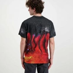 T-SHIRT OCTOPUS GALAXY Nero -Strada Moda octopus 22sots17 t shirt octopus galaxy street style uomo 044744401 black 4