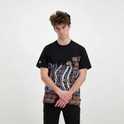 T-SHIRT OCTOPUS BRICKS Nero -Strada Moda octopus 22sots21 t shirt octopus bricks street style uomo 044744501 black 5