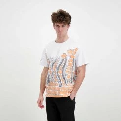 T-SHIRT OCTOPUS BRICKS Bianco -Strada Moda octopus 22sots21 t shirt octopus bricks street style uomo 044744601 white 5