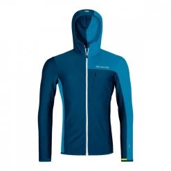 ORTOVOX PILE FULL-ZIP E CAPPUCCIO LIGHT GRID Blu
