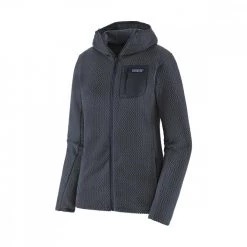 PATAGONIA PILE FULL ZIP CON CAPPUCCIO R1 AIR DONNA Blu