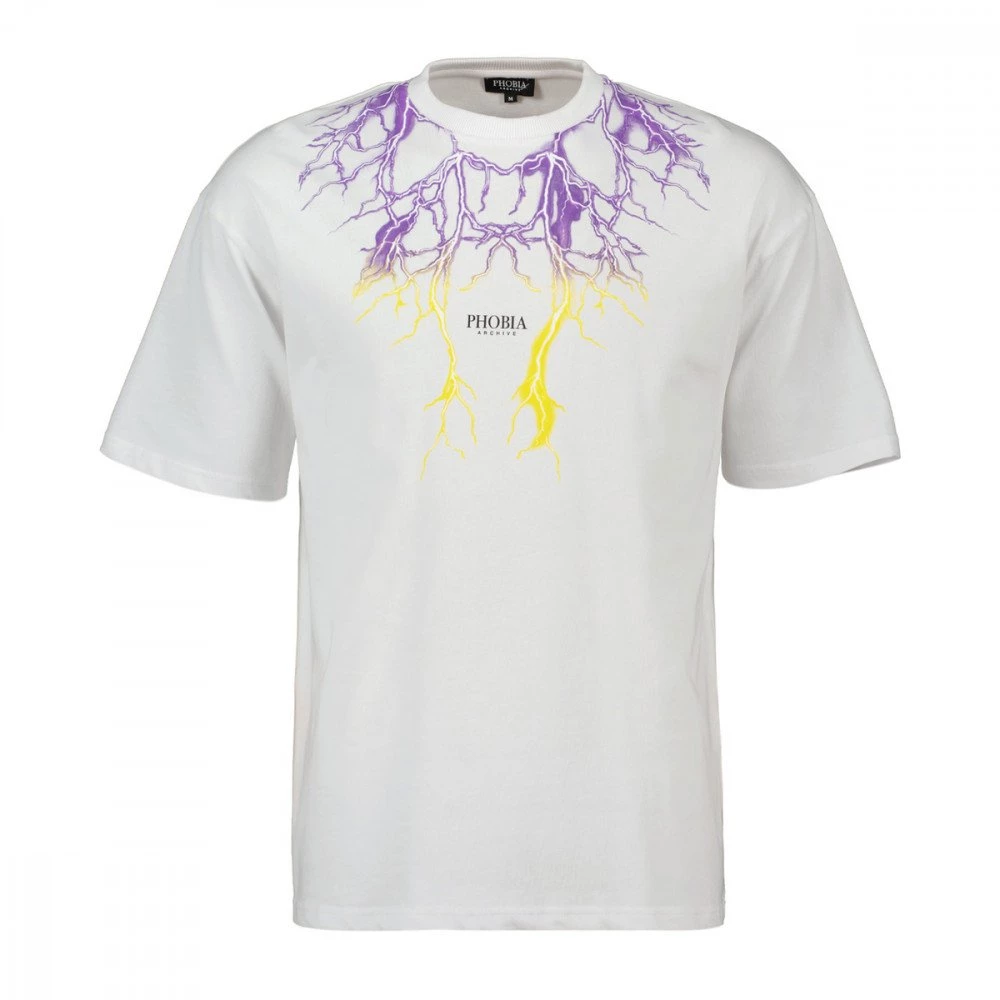 PHOBIA T-SHIRT LIGHTNING Bianco 3 PHOBIA T-SHIRT LIGHTNING Bianco