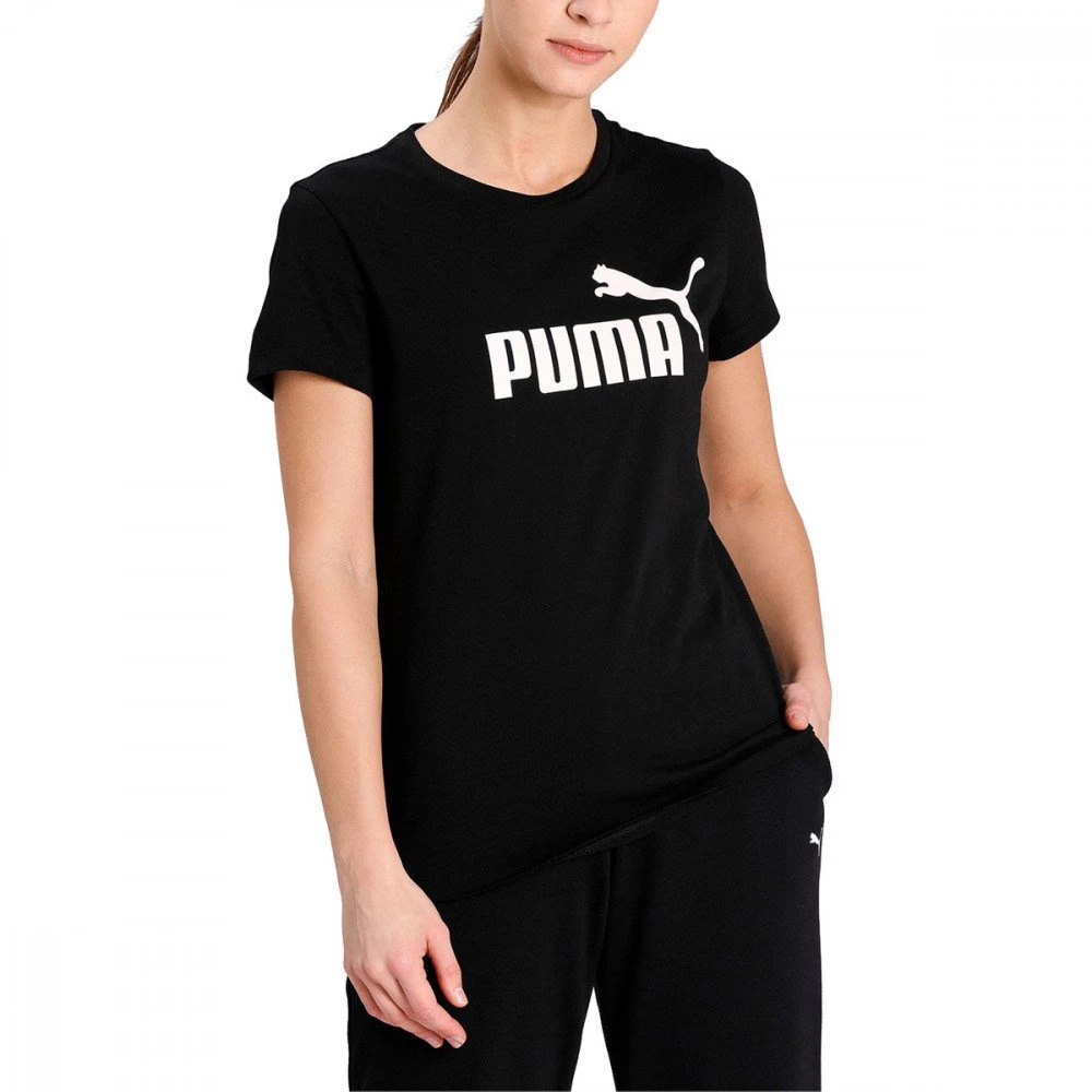 PUMA T-SHIRT LOGO ESSENTIALS DONNA Nero 5 PUMA T-SHIRT LOGO ESSENTIALS DONNA Nero - immagine 3