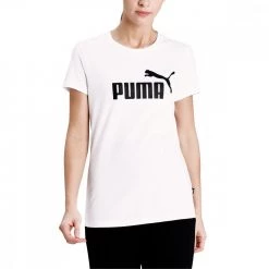 PUMA T-SHIRT LOGO ESSENTIALS DONNA Bianco -Strada Moda puma 586774 t shirt essential logo donna sport style donna 042170401 02 3