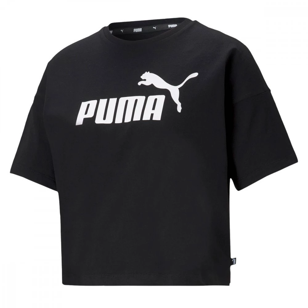PUMA T-SHIRT CROP ESSENTIAL LOGO DONNA Nero 3 PUMA T-SHIRT CROP ESSENTIAL LOGO DONNA Nero