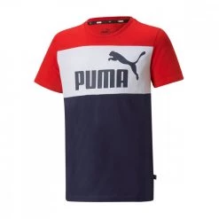 PUMA T-SHIRT COLORBLOCK BAMBINO Blu, Rosso